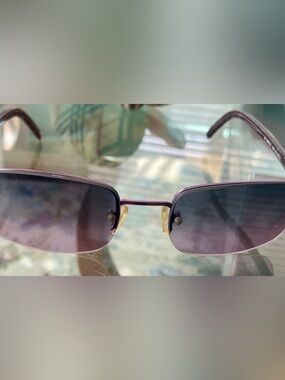 Purple Rim Rectangle Sunglasses by BURBERRY